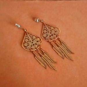 Southwestern Wheeler copper dangle feather Sunrise Copper